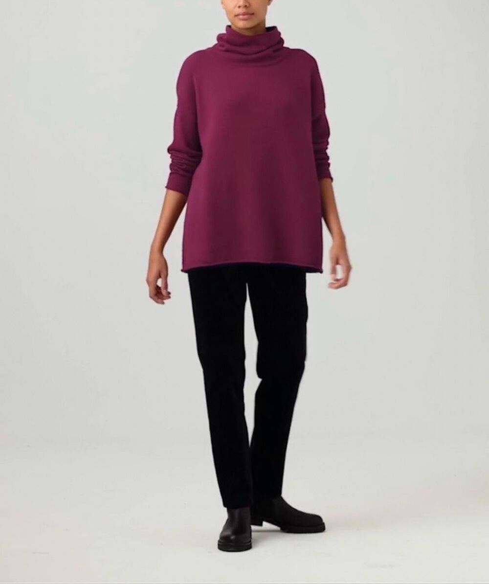 Eileen Fisher Cotton and Recycled Cashmere Turtleneck Top Women’s size XS